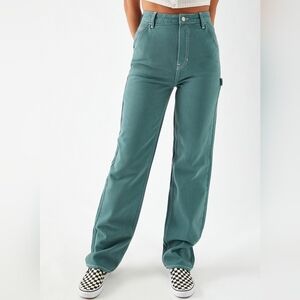 PacSun Ocean Green '90s Boyfriend Carpenter Pants Women's 25 Baggy Wide Leg Jean